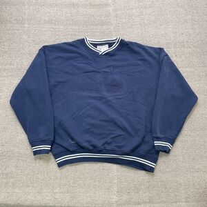 Vintage Embroidered Fleece Sweatshirt Mens XL Blue 1990s Slazenger